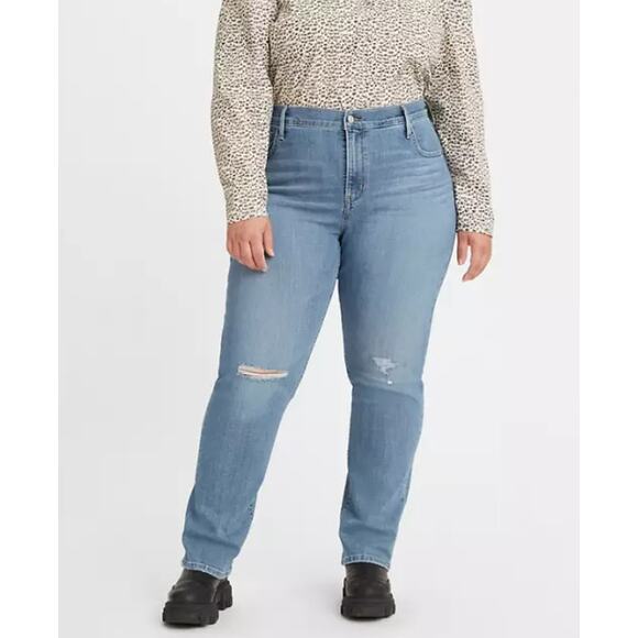 LEVI'S Women's 724 High Rise Slim Straight Jeans 26W Blue Slate Fixer NWT - Picture 1 of 13